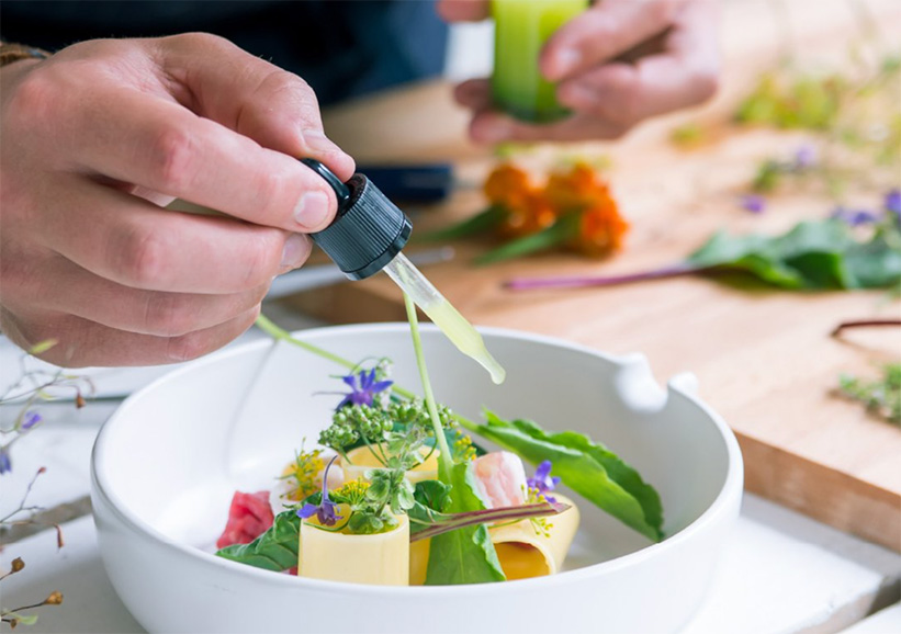 Preparing a bowl of food